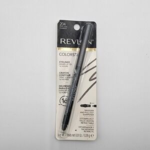 Revlon ColorStay Eyeliner Crayon 204 Charcoal with Smudger and Sharpener New